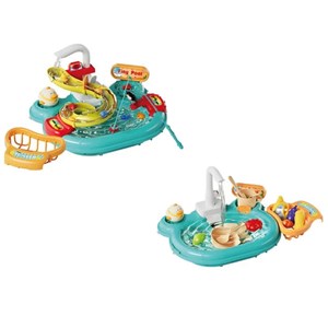 اسباب بازی سینک ظرفشویی و سرسره ماهی آبی Dream Play Pool 2 in 1_اسباب بازی لوازم خانگی